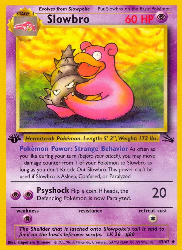 Fossil set Slowbro #43/62 first edition